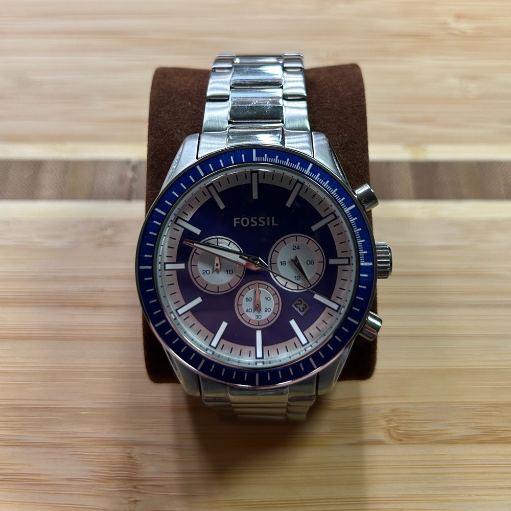 FOSSIL - stainlesss steel - blue dial